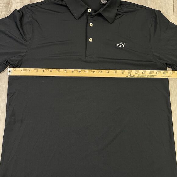 Two Dove Outdoors Golf Polo Shirt Mens Size Large Black Stretch EUC Hunting V - Picture 7 of 8